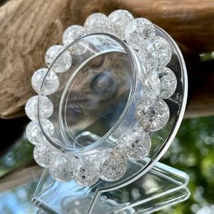 12mm Natural Himalayan White Quartz Crystal Gemstone Bracelet